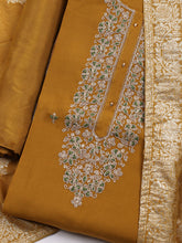 Neck Embroidered Cotton Blend Unstitched Suit With Dupatta